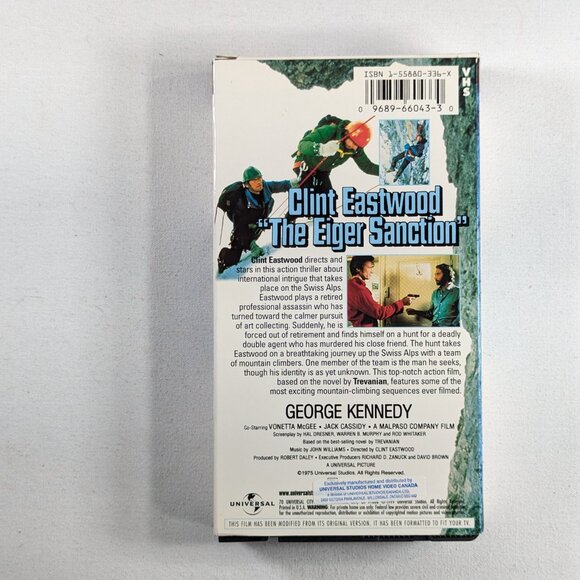 3/$15 The Eiger Sanction 1975 Classic VHS movie Clint Eastwood - Picture 5 of 7